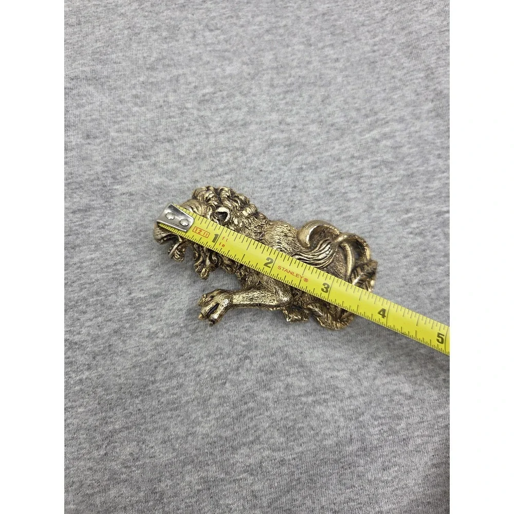 Artisan Handmade Lion Gold Heavy One of a Kind Belt Buckle